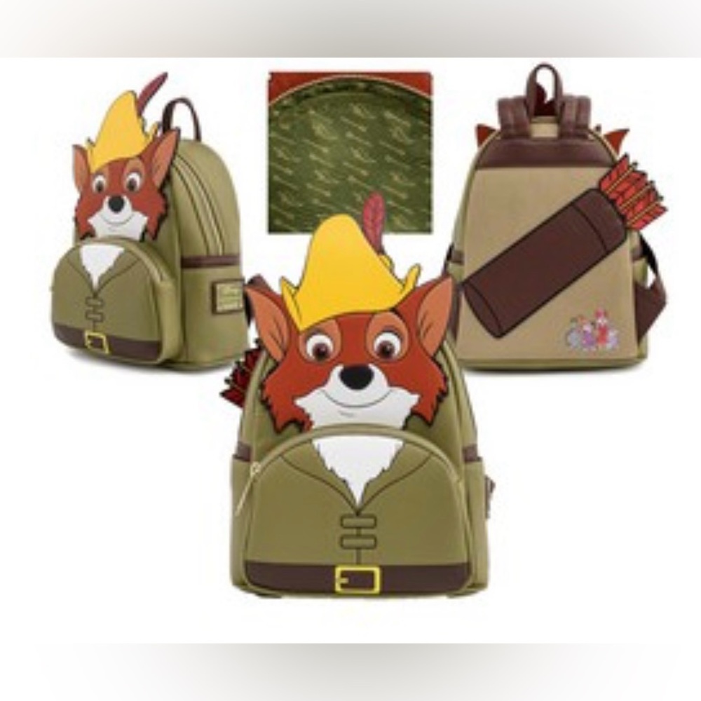 NWT Loungefly Disney’s Robin Hood cosplay mini backpack